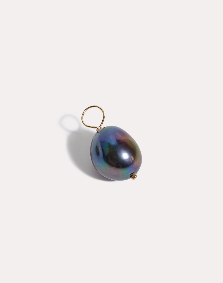 Ada Large Noir Imperfect Earring Charm in Gold